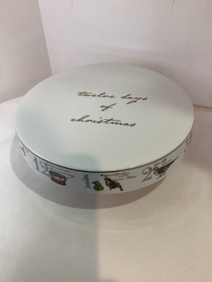 Better Homes Cake Plate White 12  Days of Xmas Holiday Item