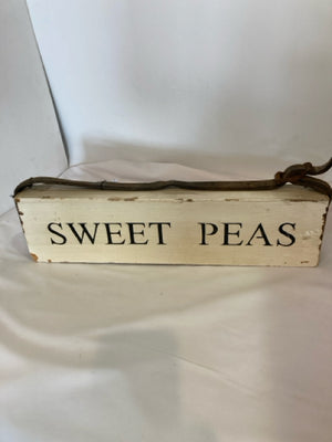 Tan/Black Wood Sweet Pea Sign