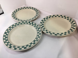 Hartstone White/Green Stoneware Set of 9 Plate Set