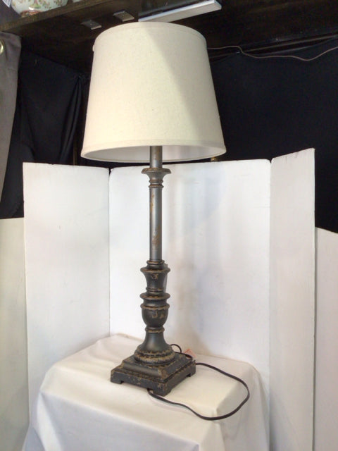 Rustic Black Wood Lamp