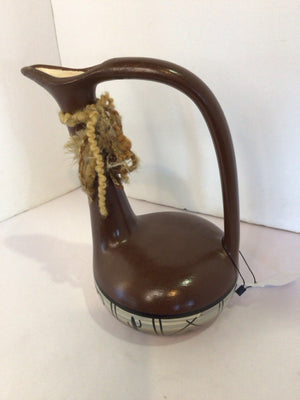 Native American Brown Ceramic Pitcher