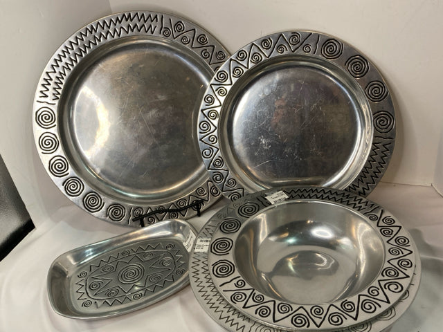 Wilton Armetale Bowl Pewter Reggae 5 Piece Set Plate