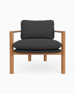 Denver Modern Loose Cushion Teak Open Arm NEW Charcoal Chair