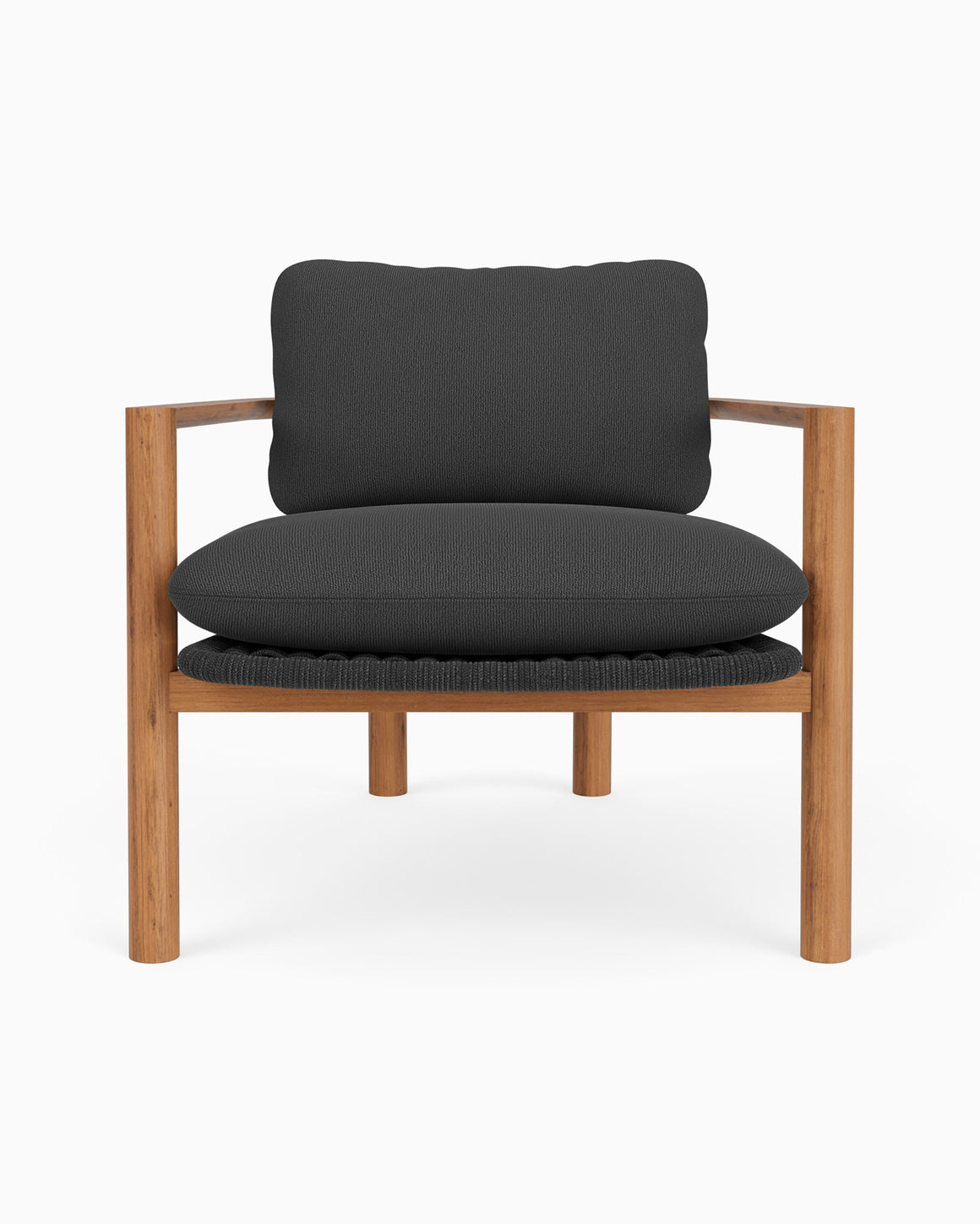 Denver Modern Loose Cushion Teak Open Arm NEW Charcoal Chair