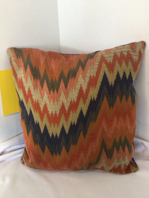 Orange/Blue Zig Zag Pillow