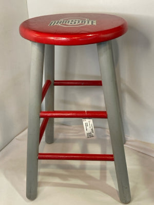 Painted OSU Red/Gray Barstool/Bar Stool