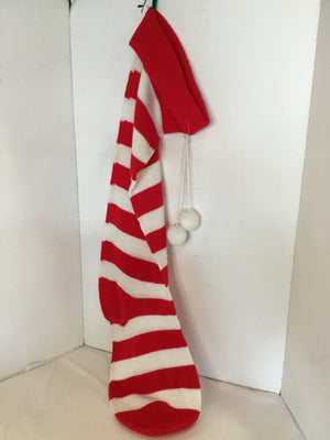 Christmas Red/white Cotton Knit Stocking Holiday Item