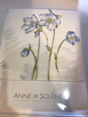 Anne de Solene King White & Blue Cotton Flower New Duvet