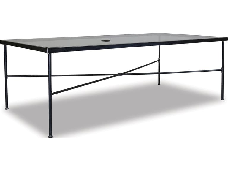 Net Retailers Outdoor/Outside Metal/Glass Rectangle Black Table 2WVKUXG6