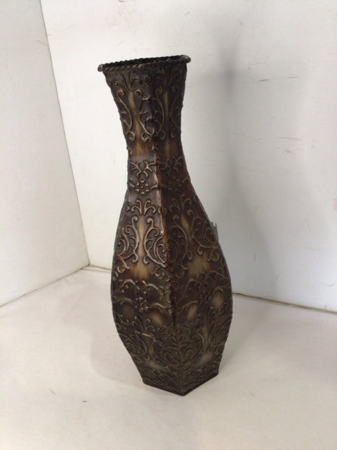 Brown Tin Vase