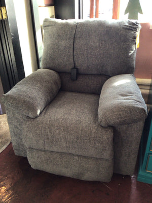 Recliner Chenille AS IS Electric Blue/Gray Chair