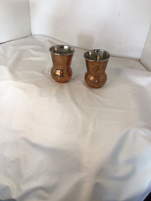 William Sheppee Pair Copper Glasses