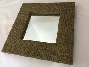 Tan Rattan Framed Mirror