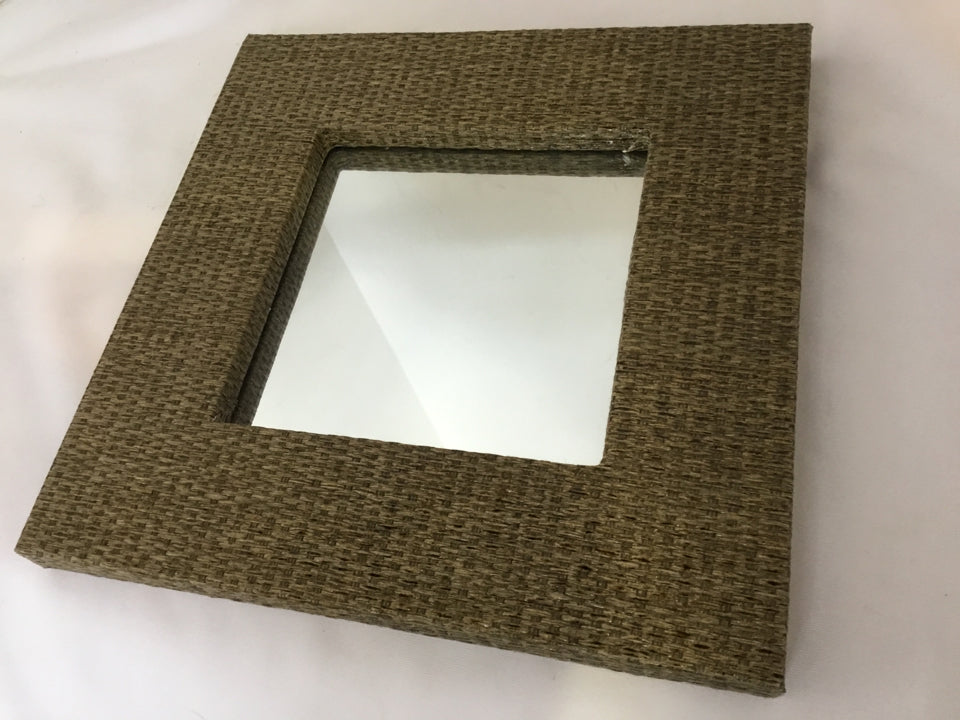 Tan Rattan Framed Mirror
