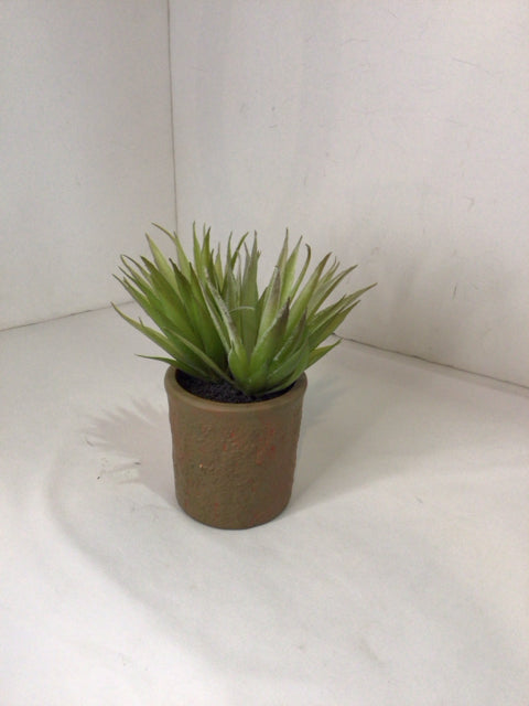 Pottery Barn Tan/green Plastic Faux Plant
