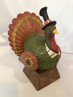 Brown/Green Resin Turkey Holiday Item