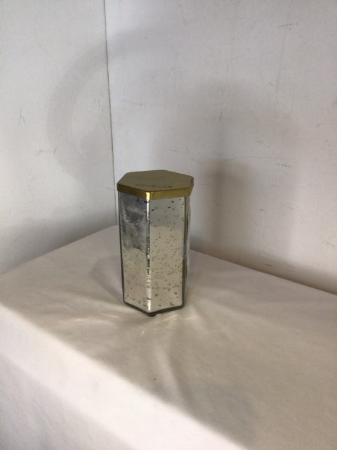 Silver/Gold Mercury Glass Hexagon Candle