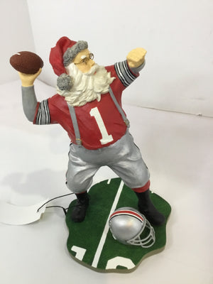 Figure Red/Gray Resin Santa Ohio State Holiday Item