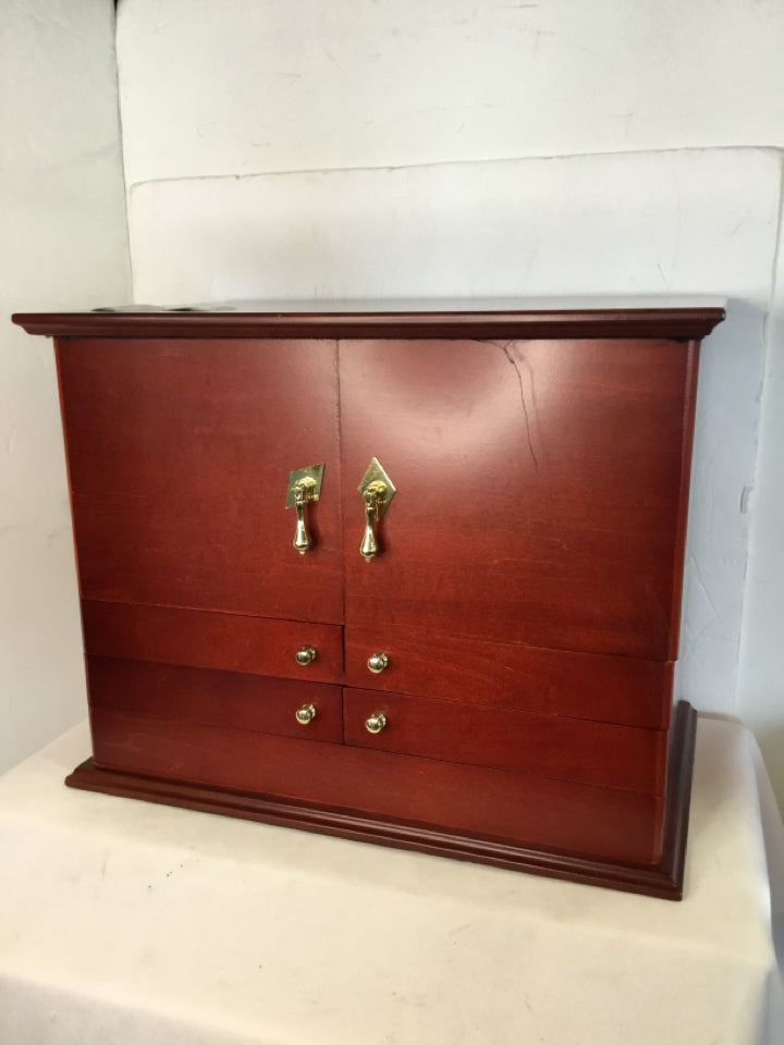 Red Wood Jewelry Box