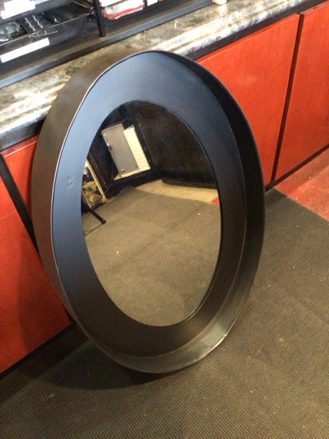 Pottery Barn Black Metal Oval Mirror