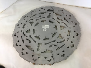 Bohemian Wood Cut Out Round Gray Wall Decoration Art