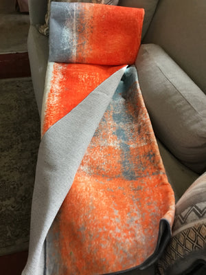 Faux Fur Orange/Gray Rug