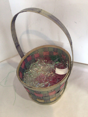 Pastel Wood Handle Basket