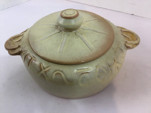 FRANKOMA Vintage Gold Pottery Round Lidded Baking Dish