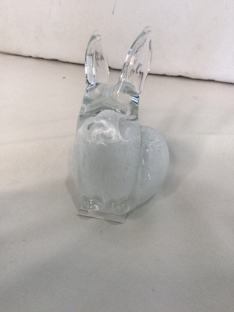 White Glass Rabbit Figurine