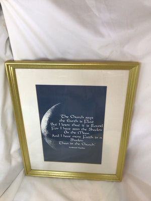 Blue/White Moon Words Framed Art