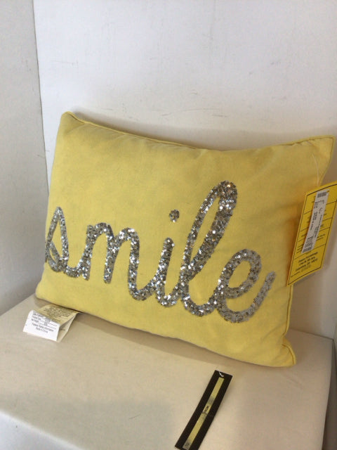 Yellow Cotton Smile Down Filled Pillow