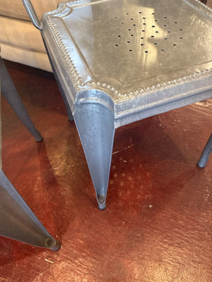 Crate & Barrel Industrial Steel Pair Gray Chair