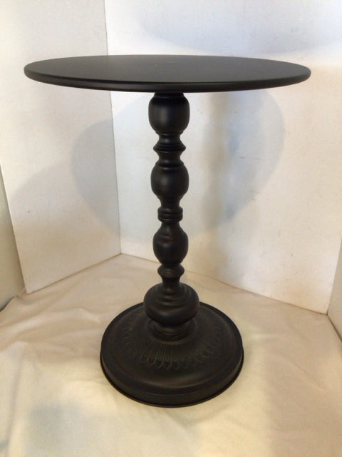 Outdoor/Outside Metal Pedestal Black Table