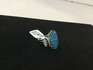 Sterling Silver Blue Rhinestone Ring