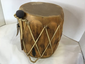 Vintage Tan Wood Hide Drum
