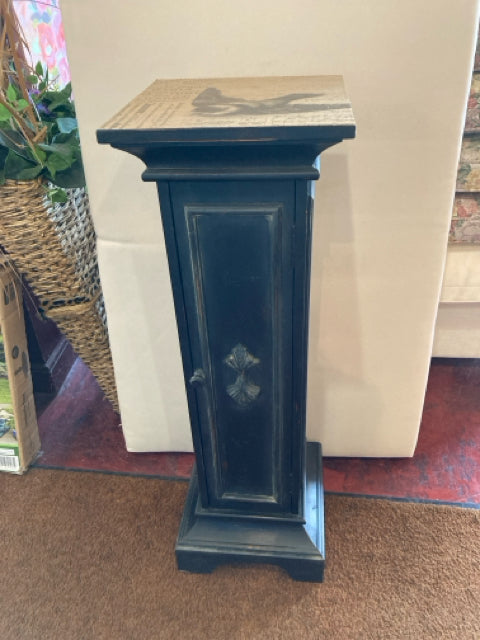 Black Wood Storage Bird Plant Stand