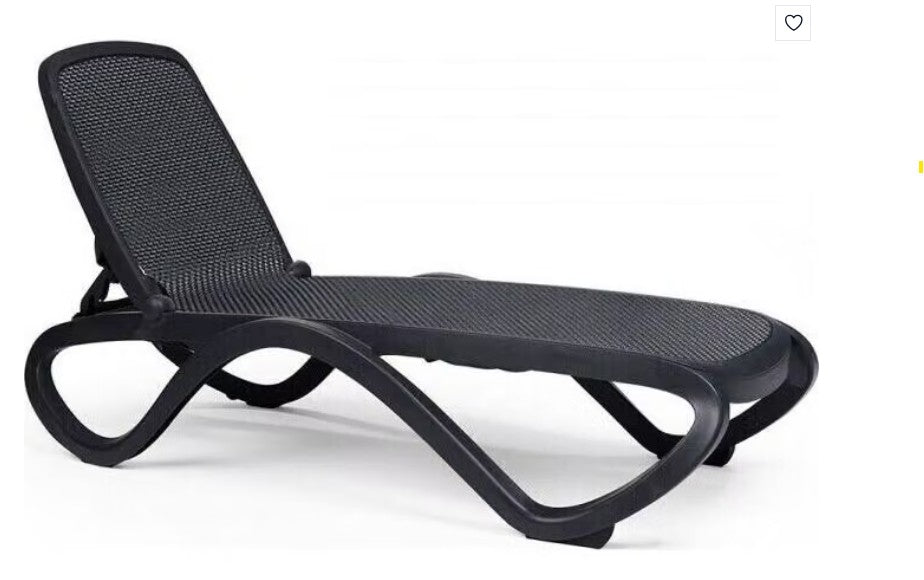 Net Retailers Resin Outdoor/Outside Black Chaise 39CZ64TF
