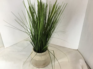 Green/White In Planter Faux Plant
