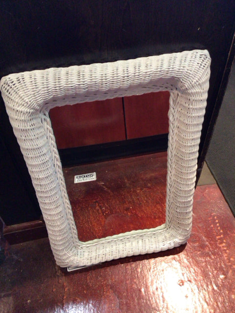 White Wicker Mirror