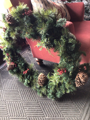 Wreath Green Pine Holiday Item