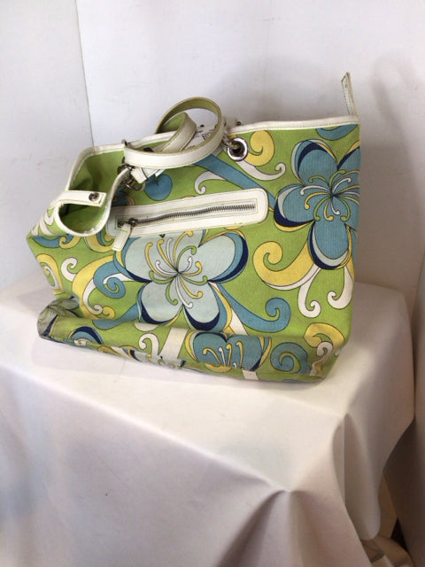 Canvas Green/Blue Floral Purse