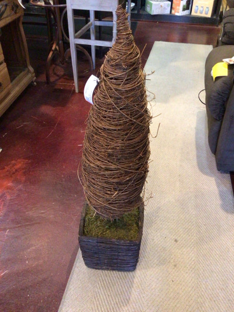 Brown Grapevine Tree In Planter Holiday Item