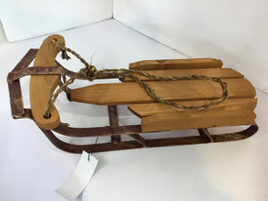 Sled Brown/Red Wood Holiday Item