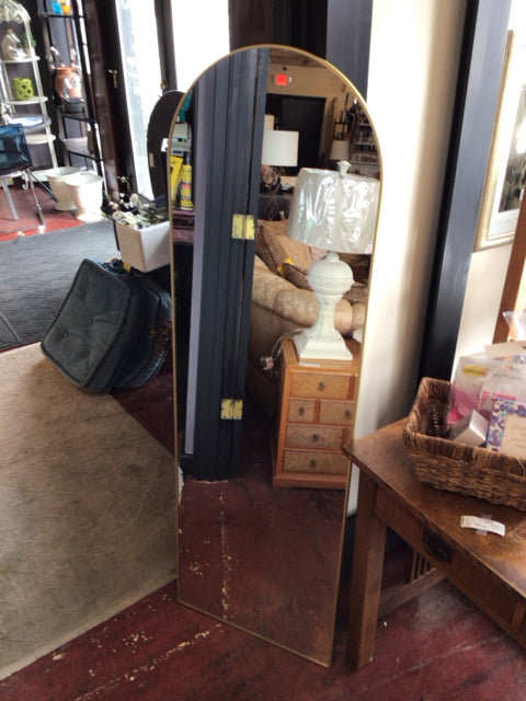 Floor Gold Arched Mirror