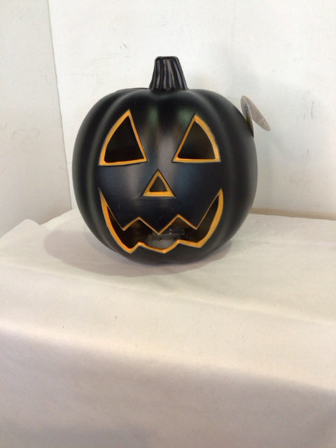 Light up Black Plastic Jack o'Lantern Lantern