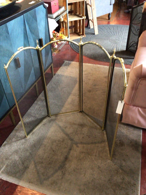 Gold/Black Metal Folding Fireplace Screen