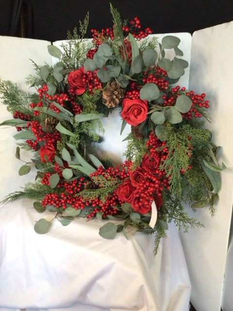 Wreath Red & Green Holiday Item