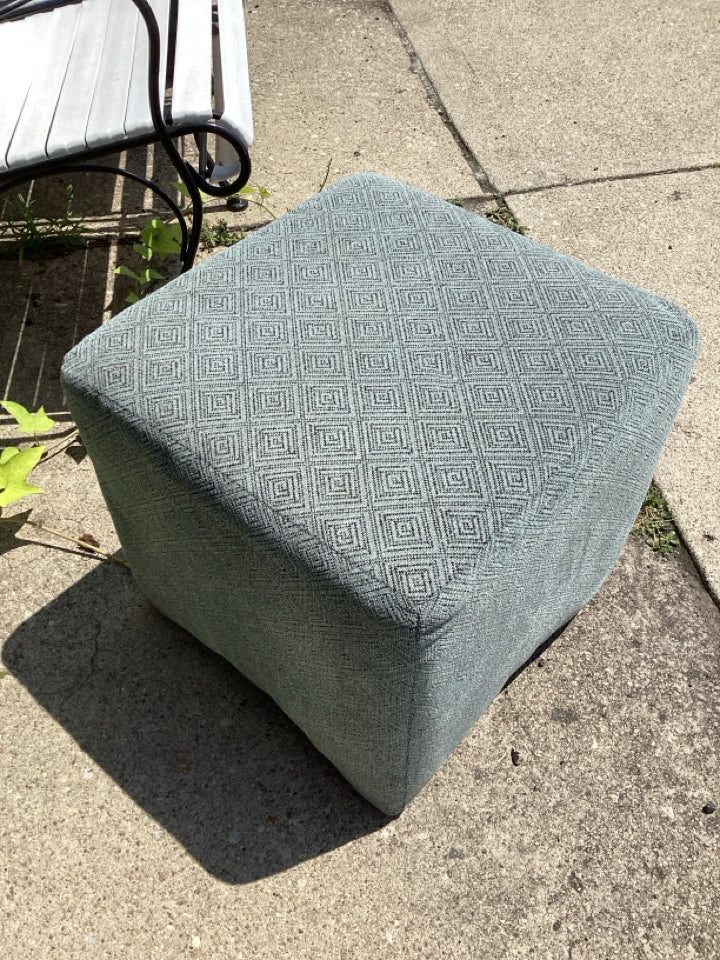 Green Upholstered Seat FootStool/Ottoman