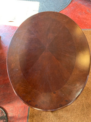 Side Wood Oval Tiered Brown Table