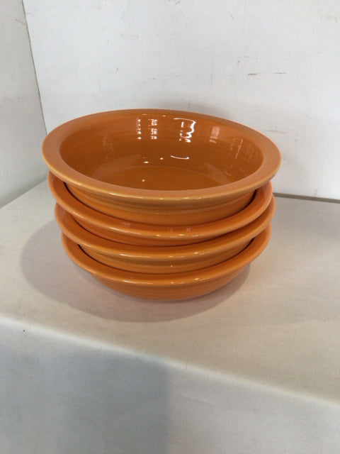 Fiesta Set of 4 Orange Ceramic Bowl Set
